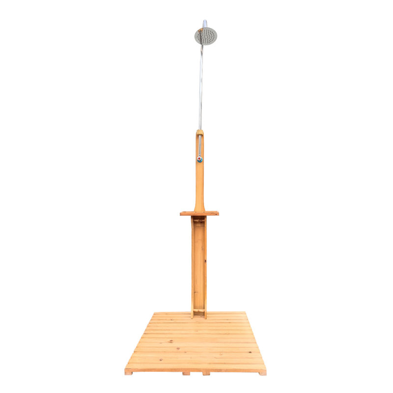 LoveisCool 86.61'' H Solid Wood Freestanding Outdoor Shower & Reviews Wayfair